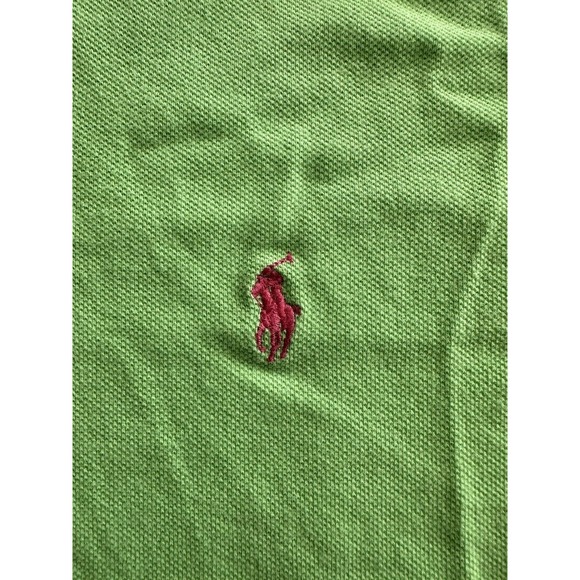 Ralph Lauren Polo Golf Shirt Custom Fit XL Lime Green w/Hot Pink Pony - Picture 3 of 9